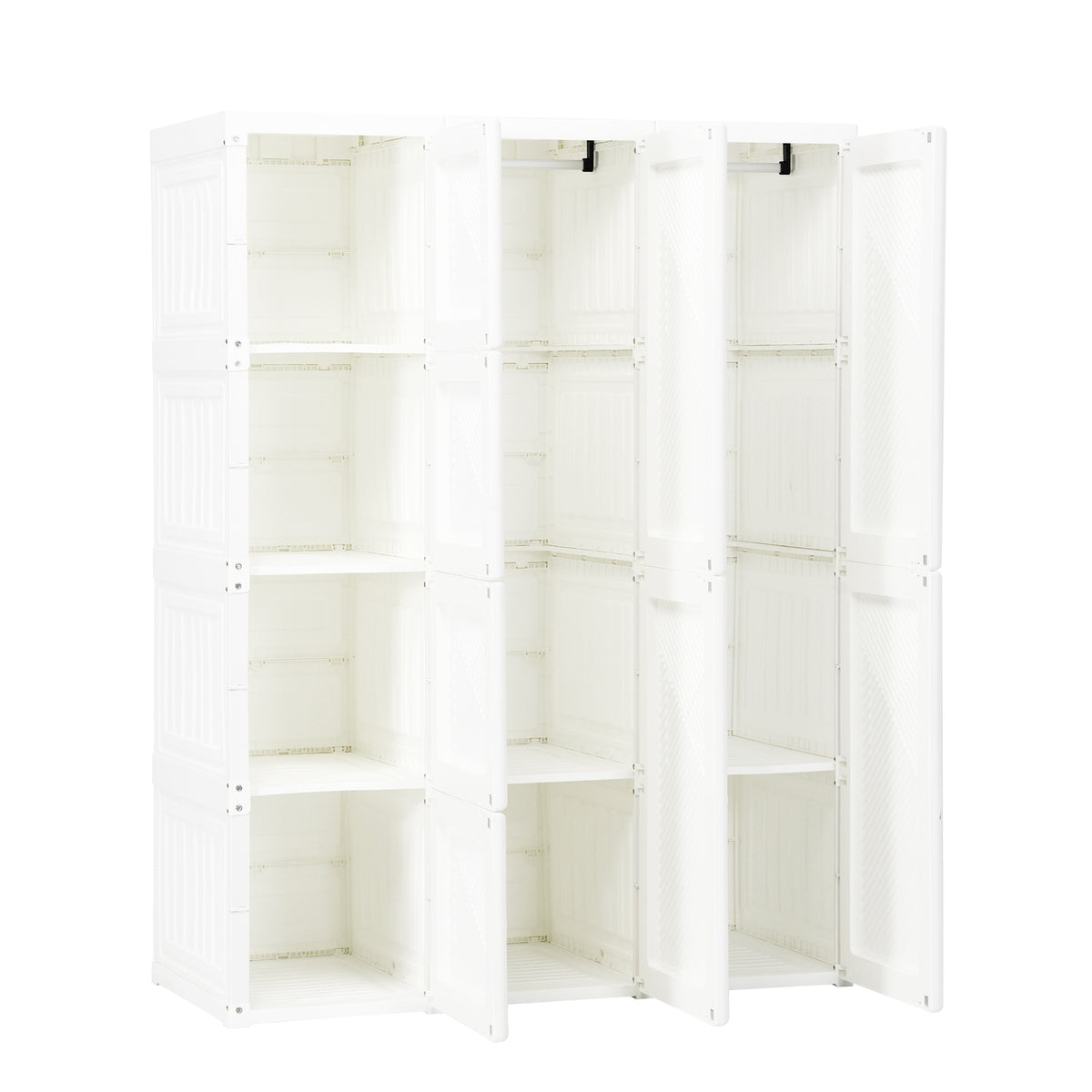 Foldable Closet Organizer with 8 Cubbies & 2 Rods
