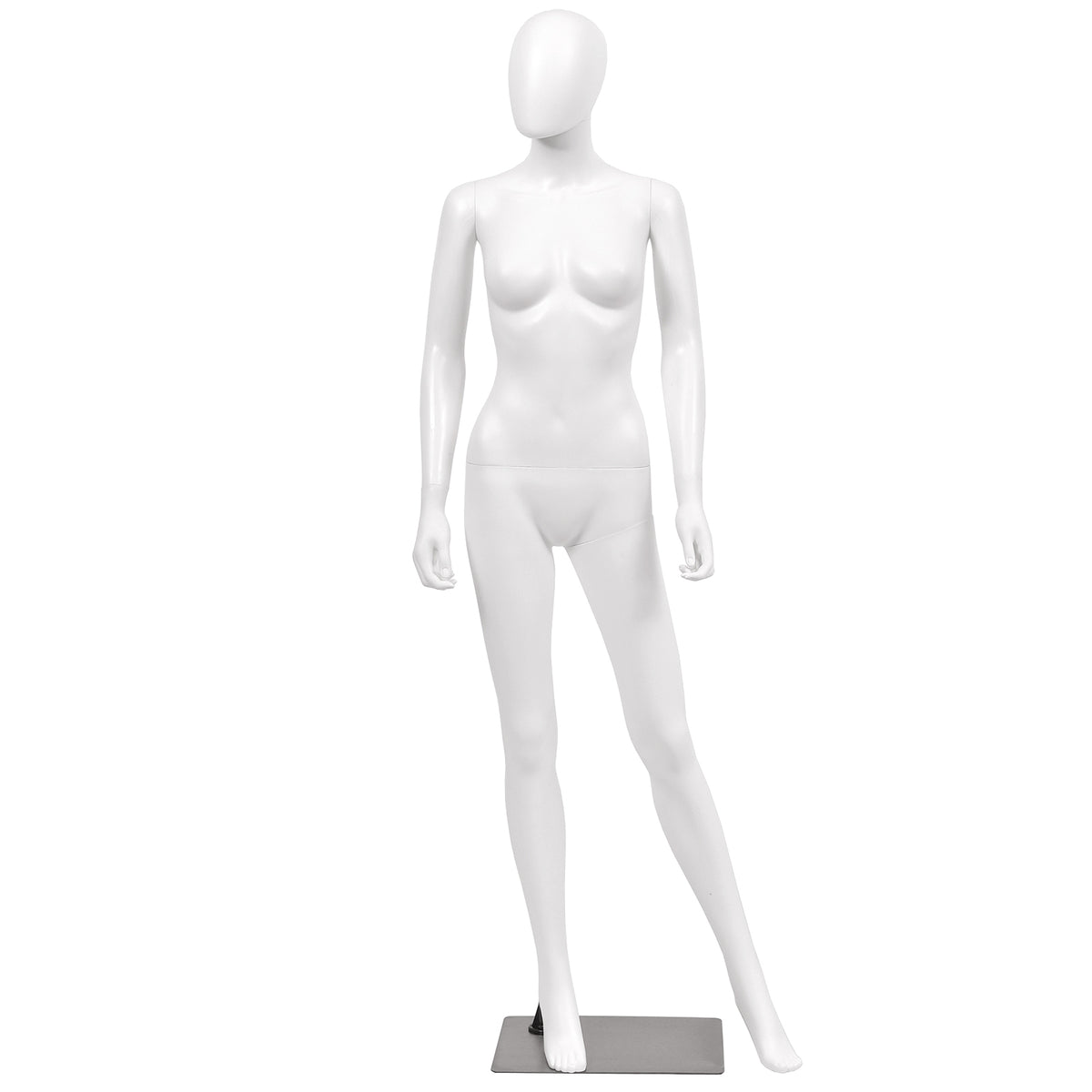 70-Inch Female Mannequin with Bent Arms & Metal Stand - Adjustable Plastic Body