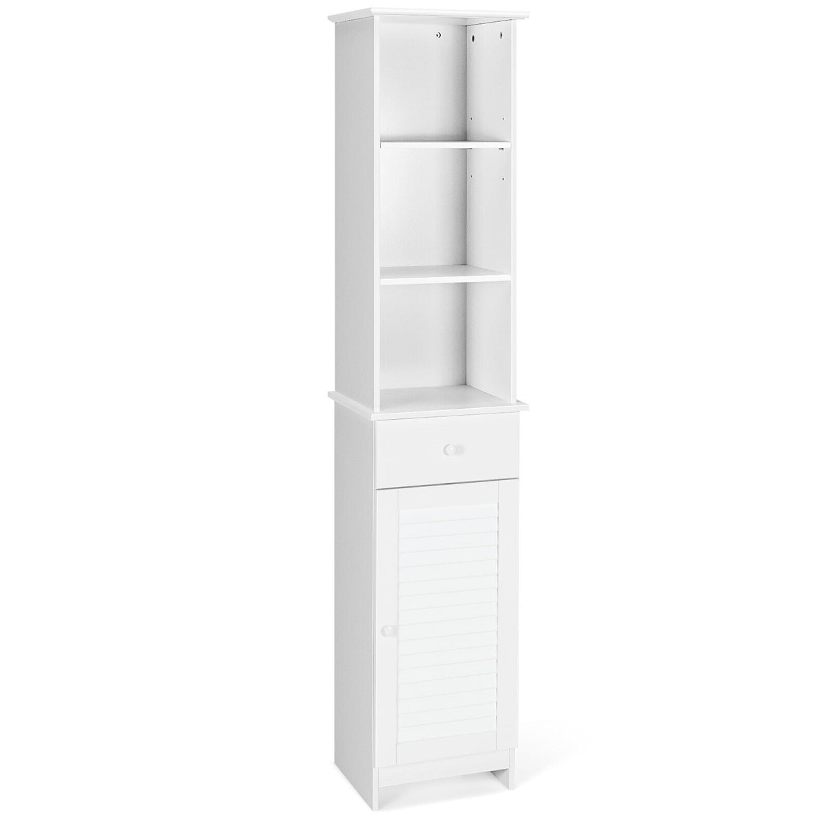 4 Doors Freeestanding Bathroom Floor Cabinet with Adjustable Shelves