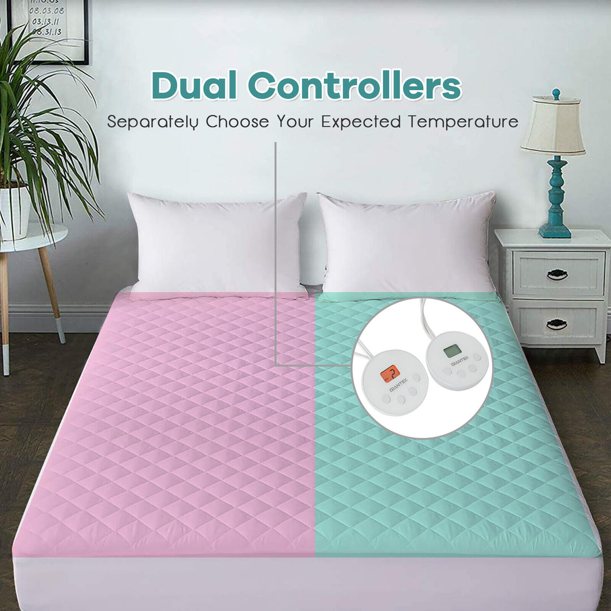 Electric Heated Mattress Pad Queen Size with Dual Controller