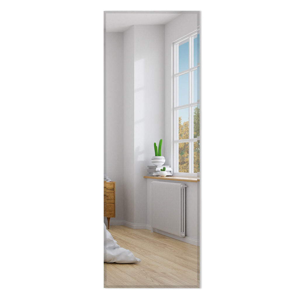 Wall Mounted Frameless Full Length Mirror 43 x 15 Inch Large Mirror for Bedroom Living Room Entryway