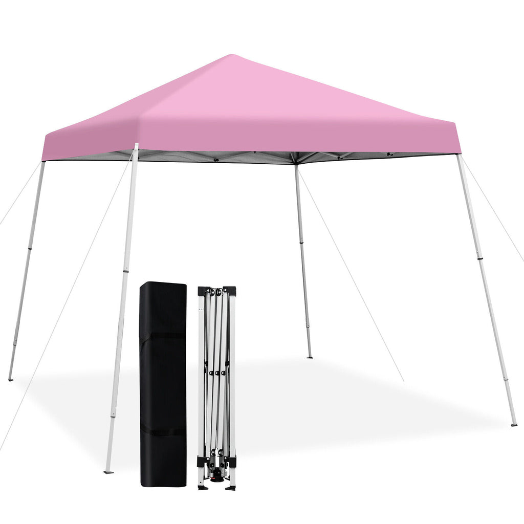 10 x 10 Feet Outdoor Pop-Up Canopy with Carrying Bag - Pink