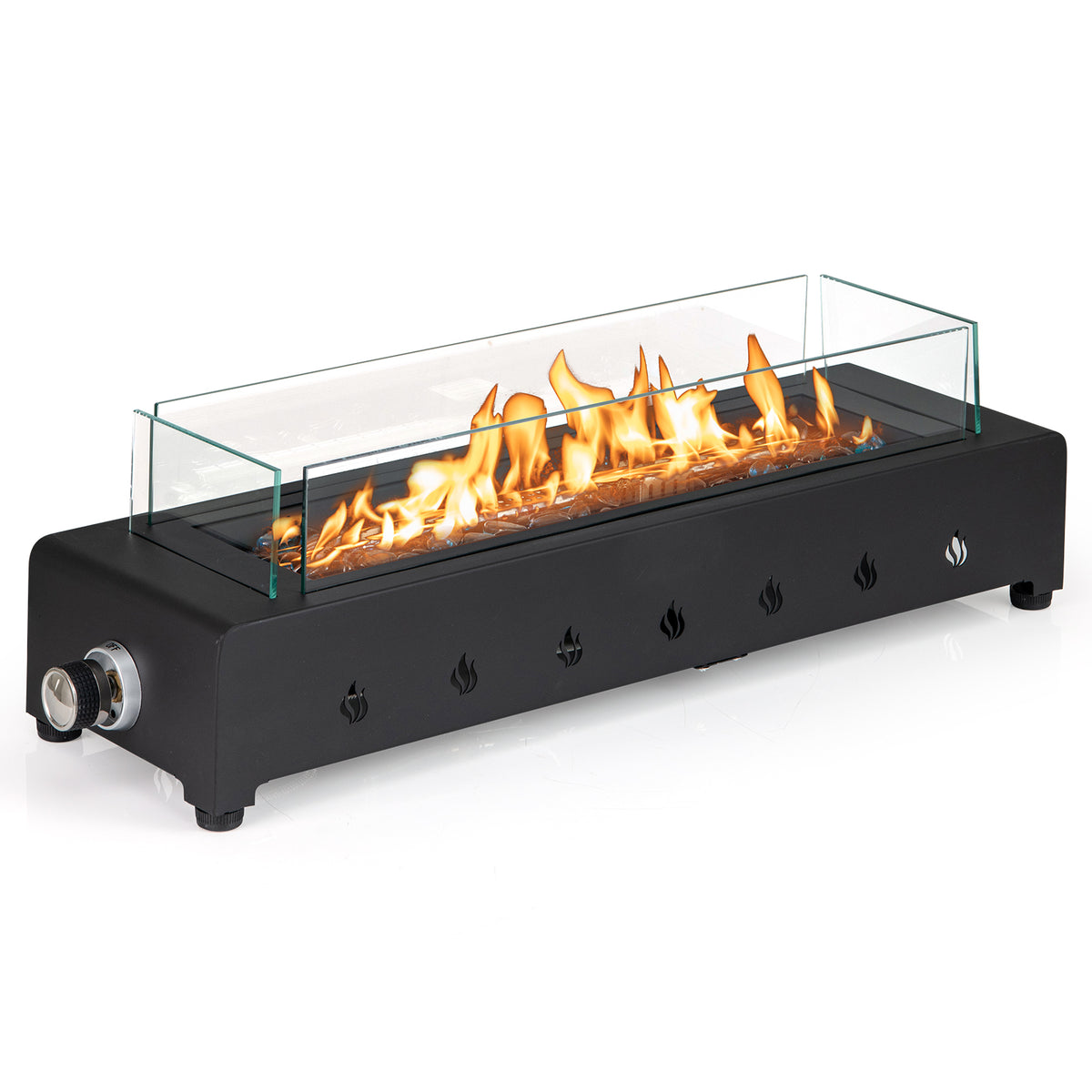 Portable Mini Propane Fireplace – 40,000 BTU, Stainless Steel Burner