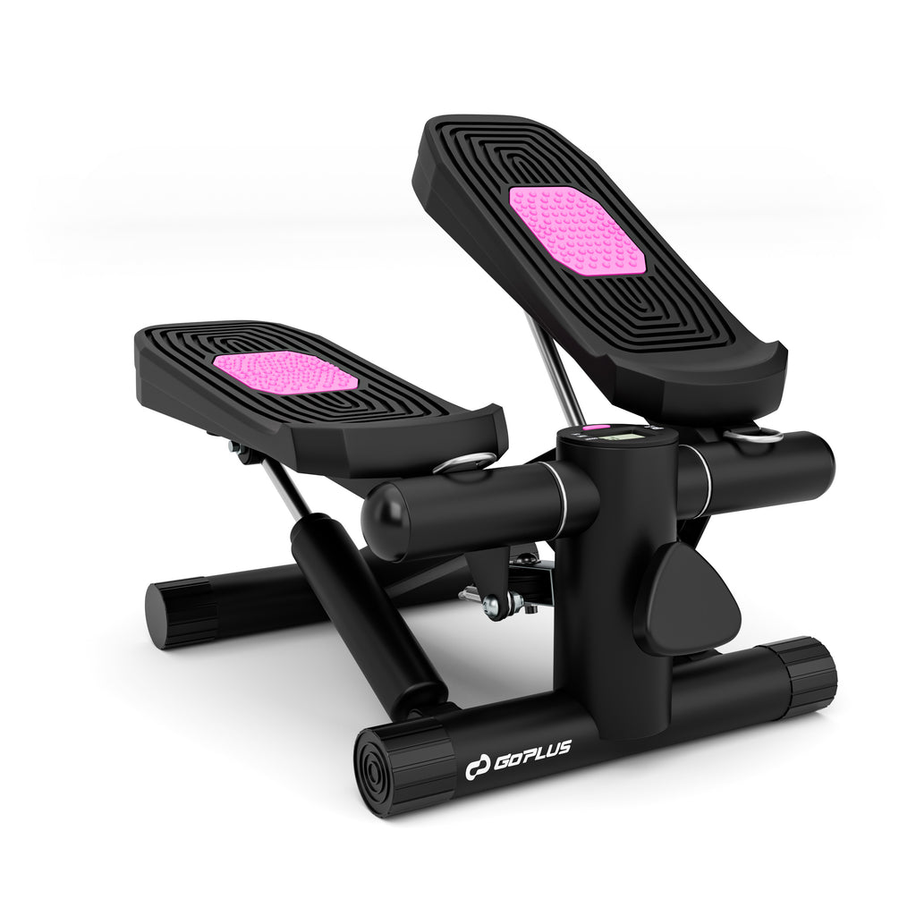 Mini Stepper with Resistance Bands, Adjustable Height - Black, Home Exercise Equipment