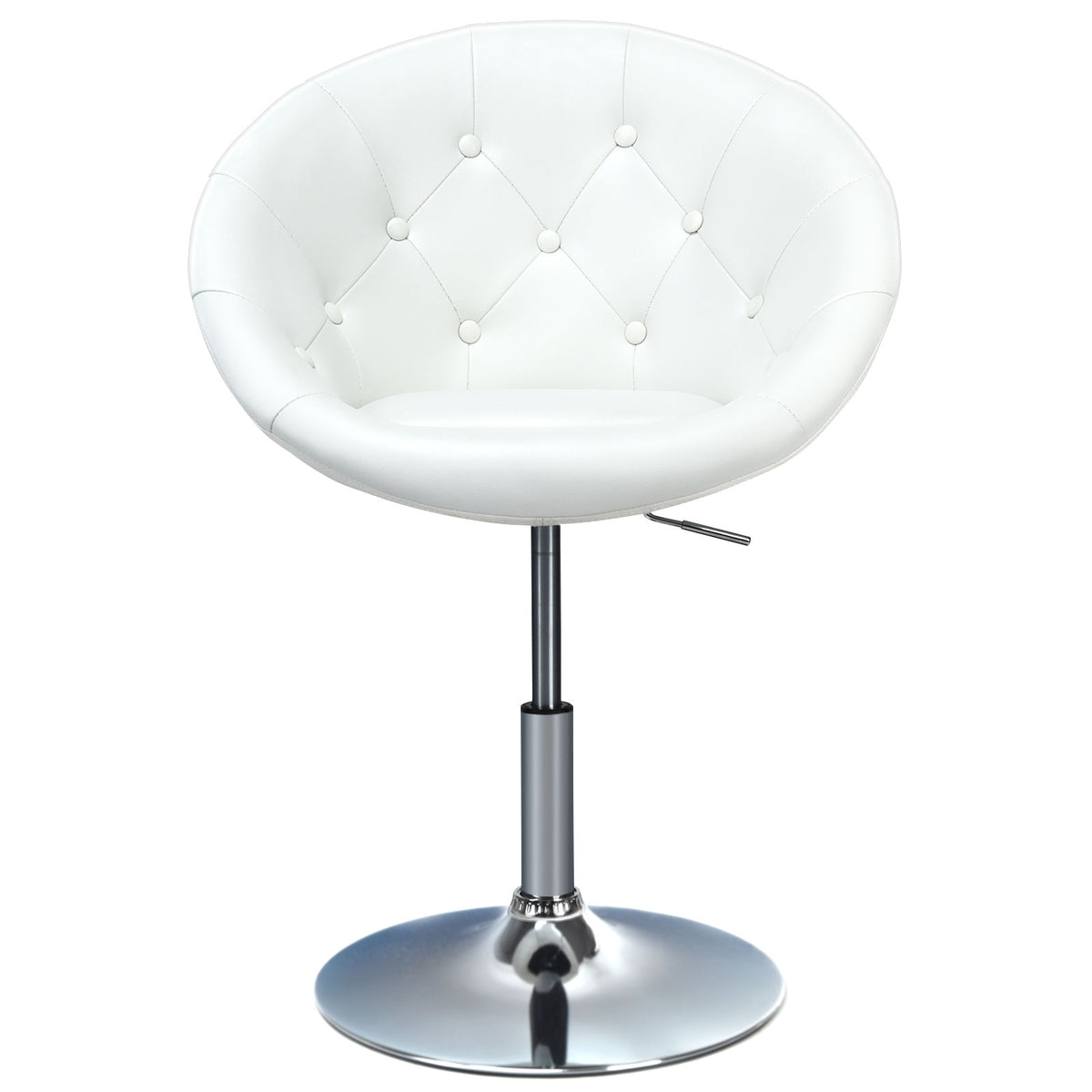 Adjustable Modern Swivel Tufted Accent Chair - White