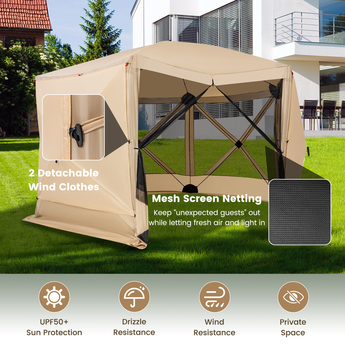 11.5 X FT Pop-up Screen House Tent with Portable Carrying Bag