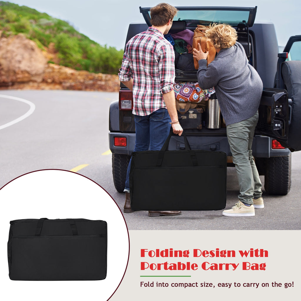 Folding Camping Table with Storage & 2 Bags, Black