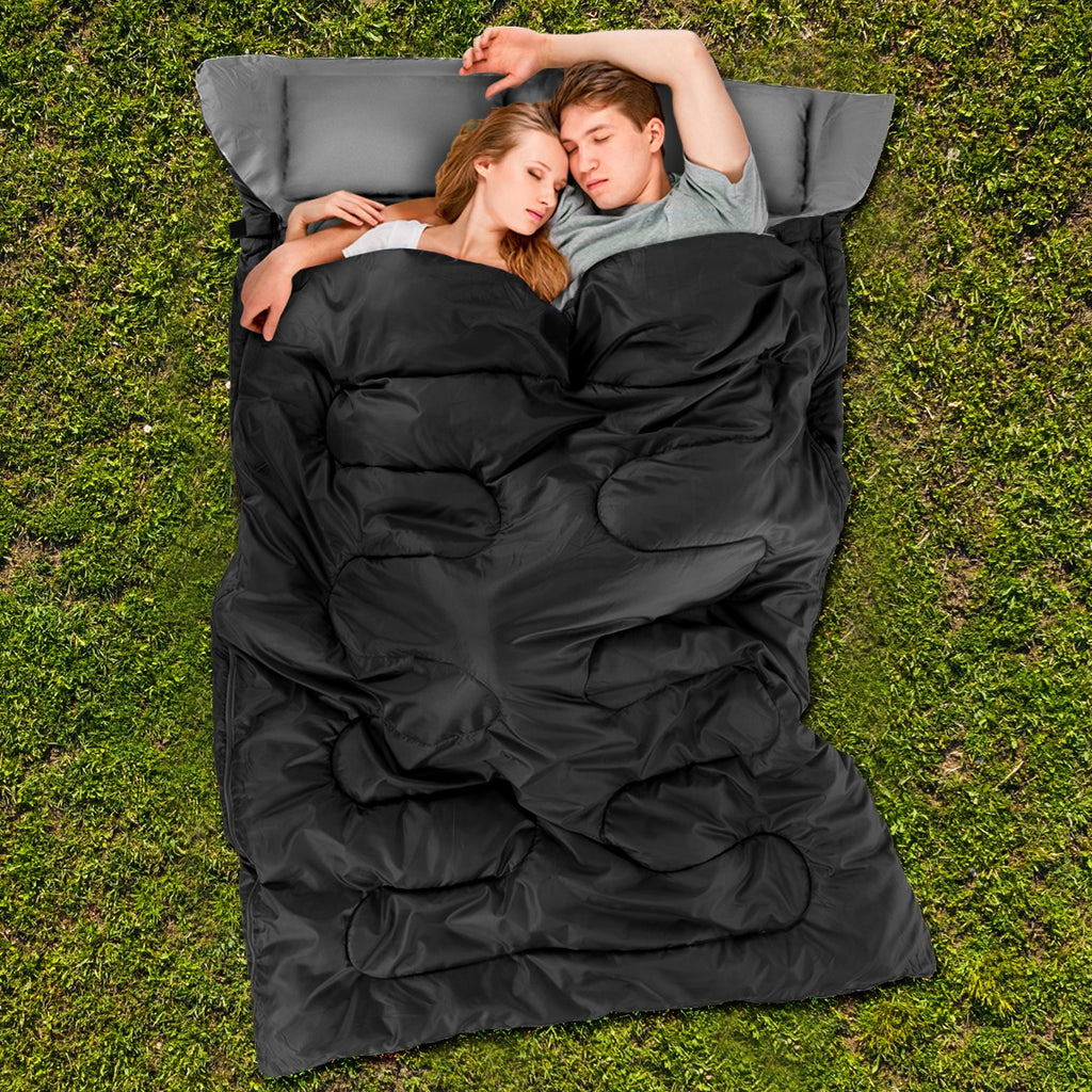 2 Person Waterproof Sleeping Bag with Pillows