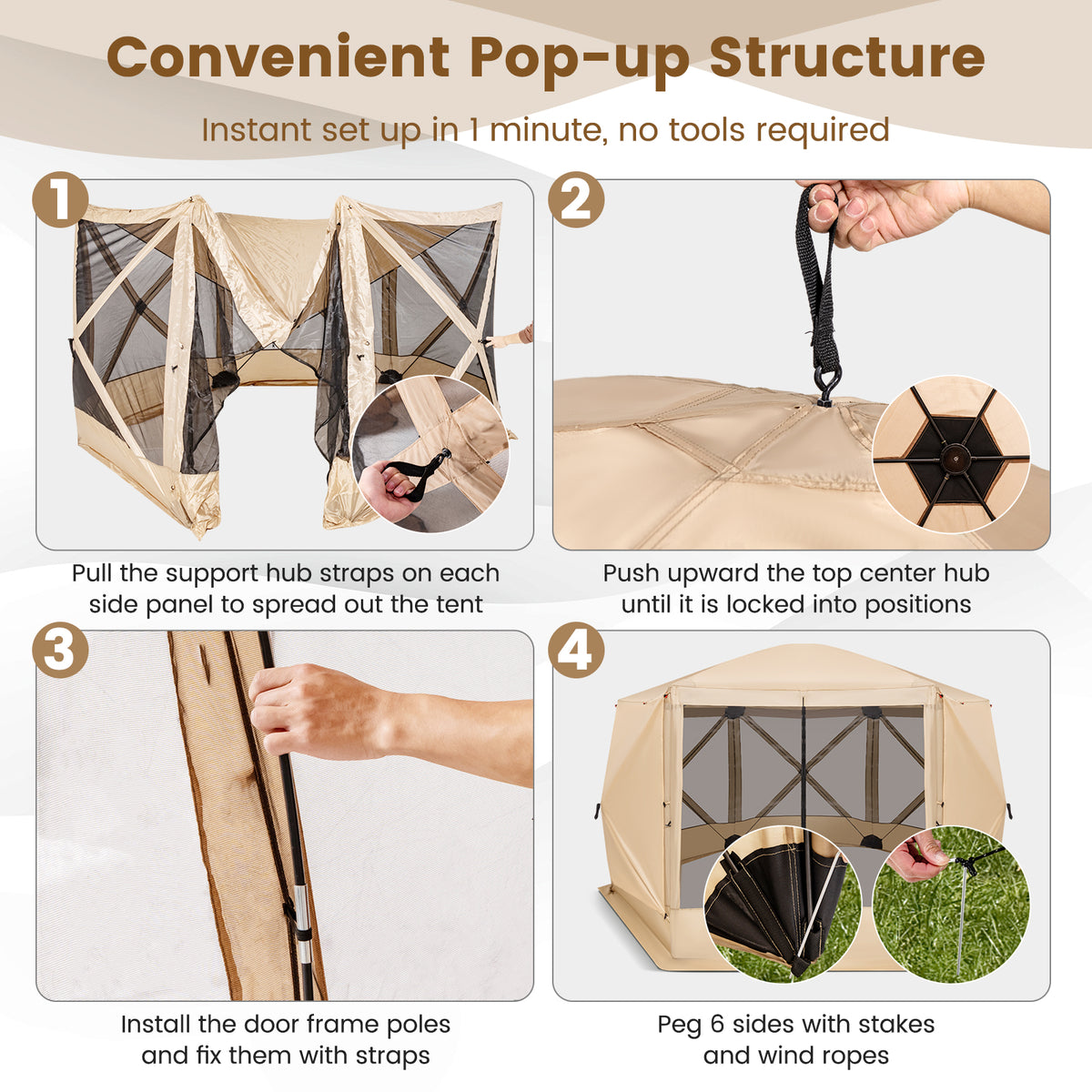 11.5 X FT Pop-up Screen House Tent with Portable Carrying Bag