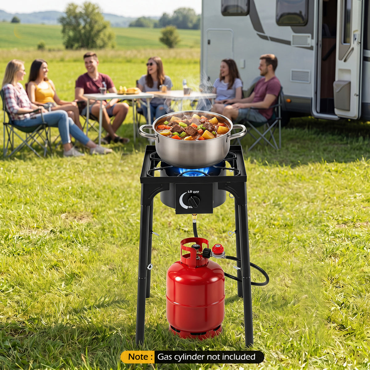 1 Burner Propane Stove 80000 BTU with Adjustable Regulator and Hose