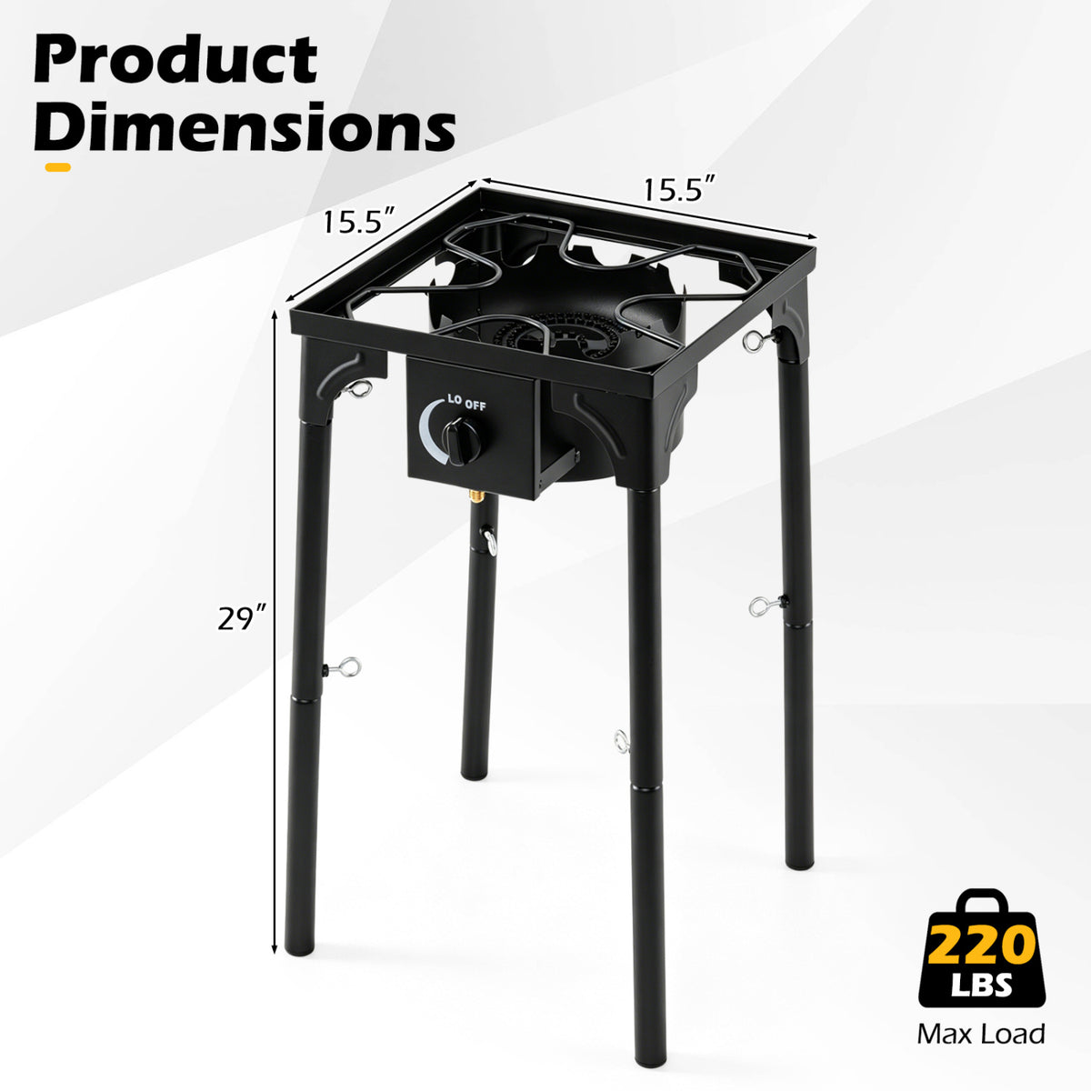 1 Burner Propane Stove 80000 BTU with Adjustable Regulator and Hose