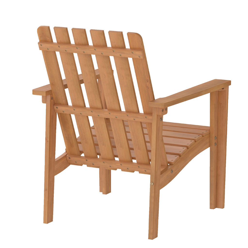 Acacia Wood Outdoor Patio Chair with Slatted Backrest and Seat
