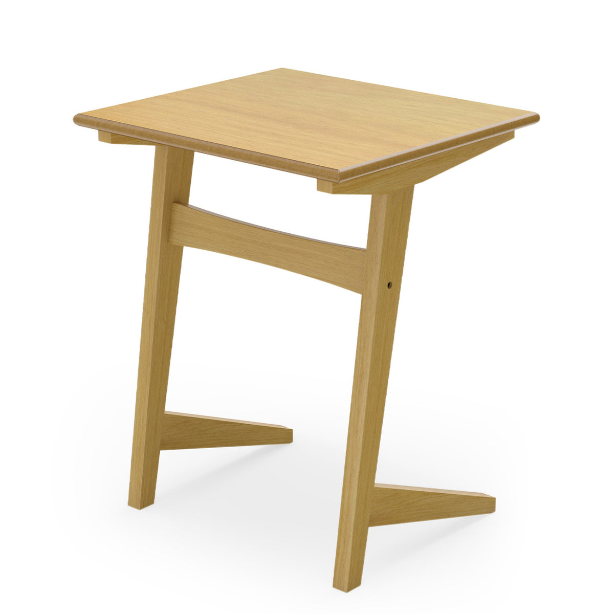 C-Shaped Wood Side Table for Sofa - 1 Piece