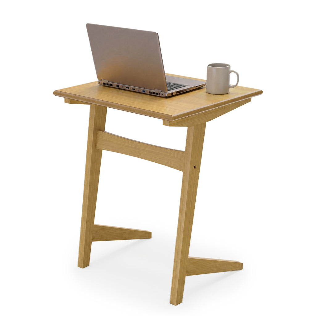 C-Shaped Wood Side Table for Sofa - 1 Piece