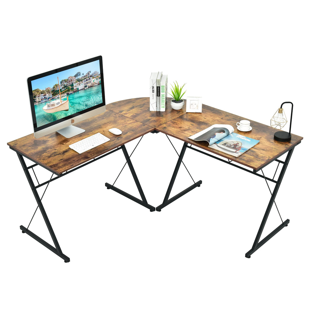 59 Inch L-Shaped Corner Computer Desk - Black