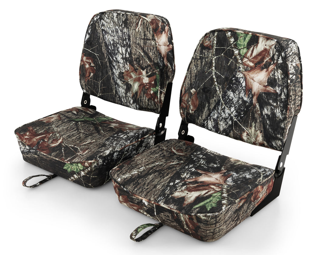 Camouflage 2-Piece Folding Boat Seat Set with Waterproof Sponge Padding - Costway