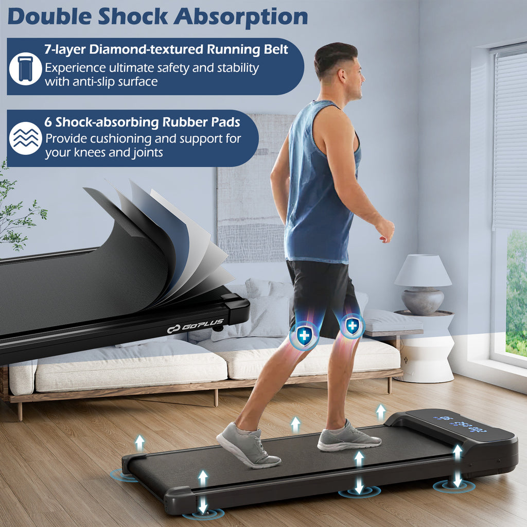 2.5HP Under Desk Treadmill with Remote & 3 Countdown Modes - Black