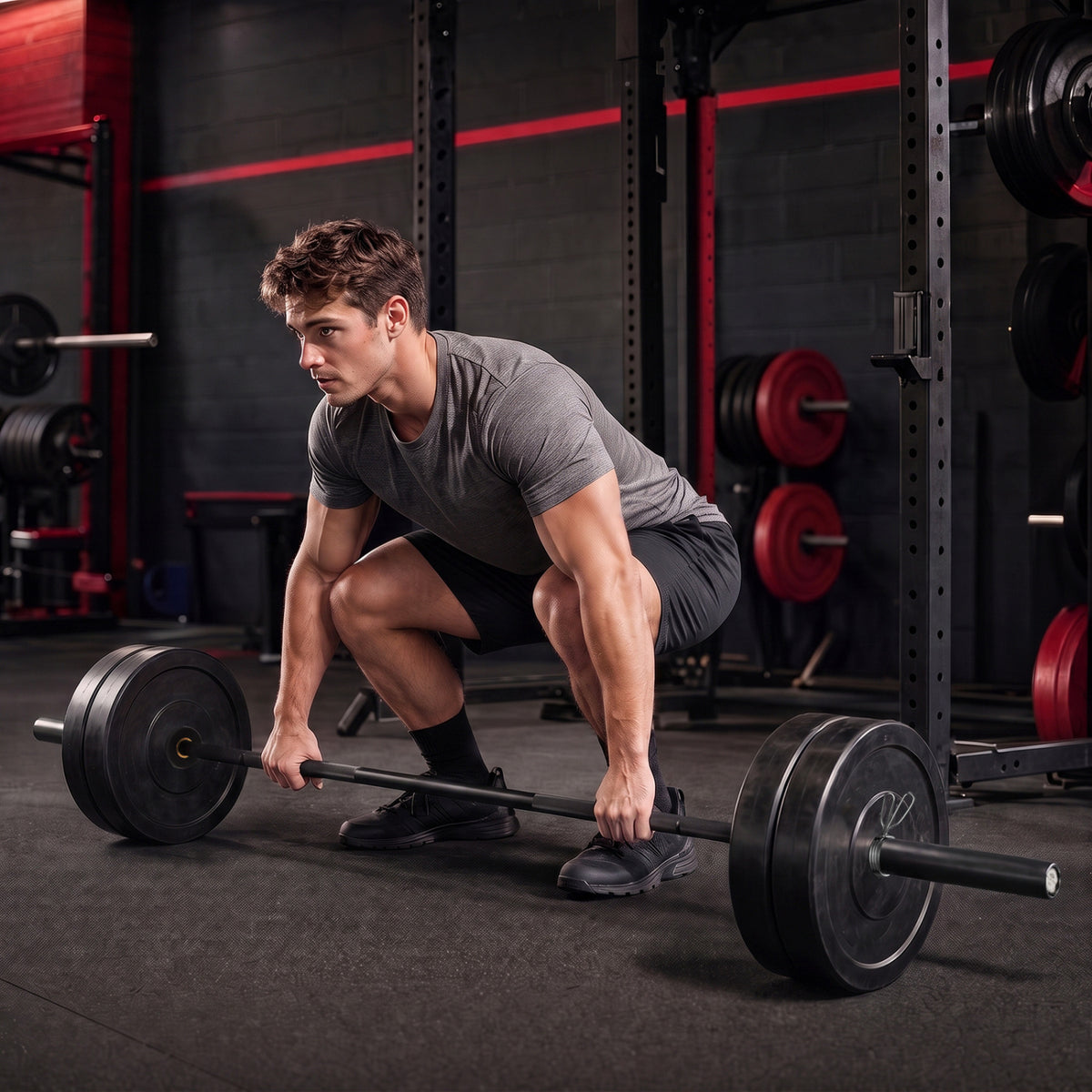 2000 lbs Capacity Olympic Weightlifting Bar for Squats & Home Gym - Black, Variation of THIS Listing