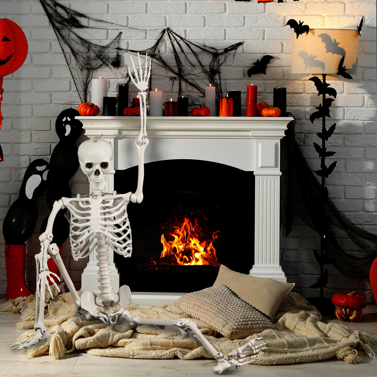 Life Size Halloween Skeleton Decoration 5.4 ft Outdoor & Indoor Prop