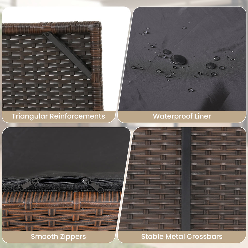 PE Rattan Storage Bin with Waterproof Liner