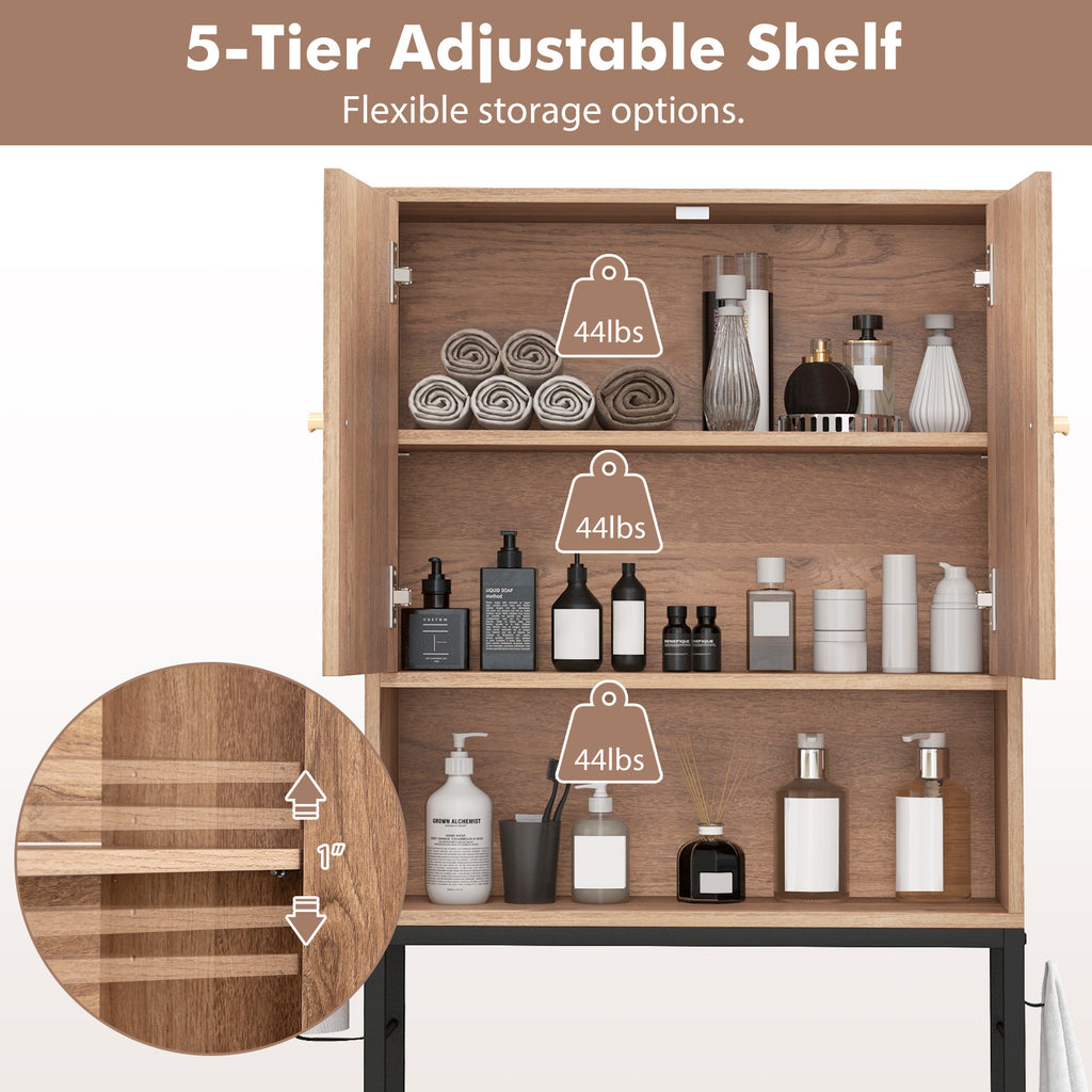 Over The Toilet Storage Cabinet 2 Door - Natural