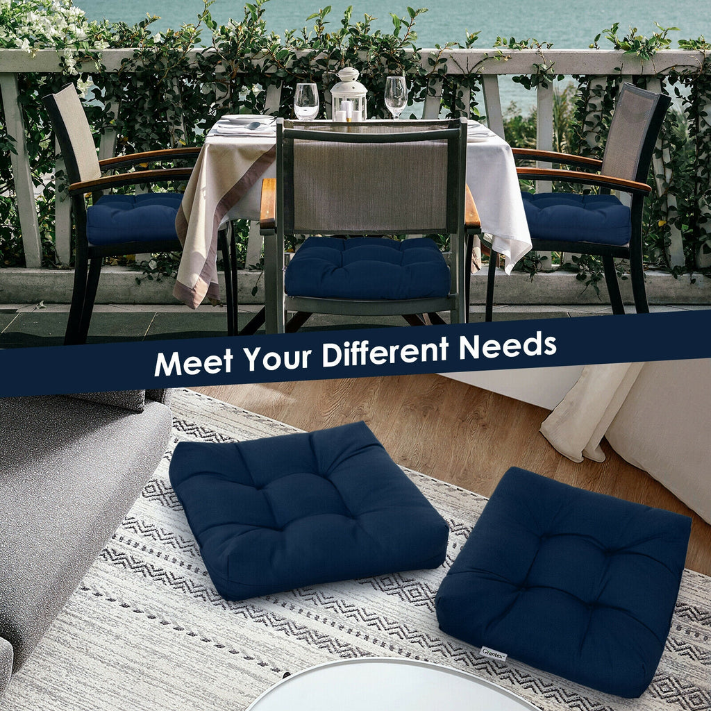 21" Seat Cushion Set of 2, Navy - Patio Chair Pad