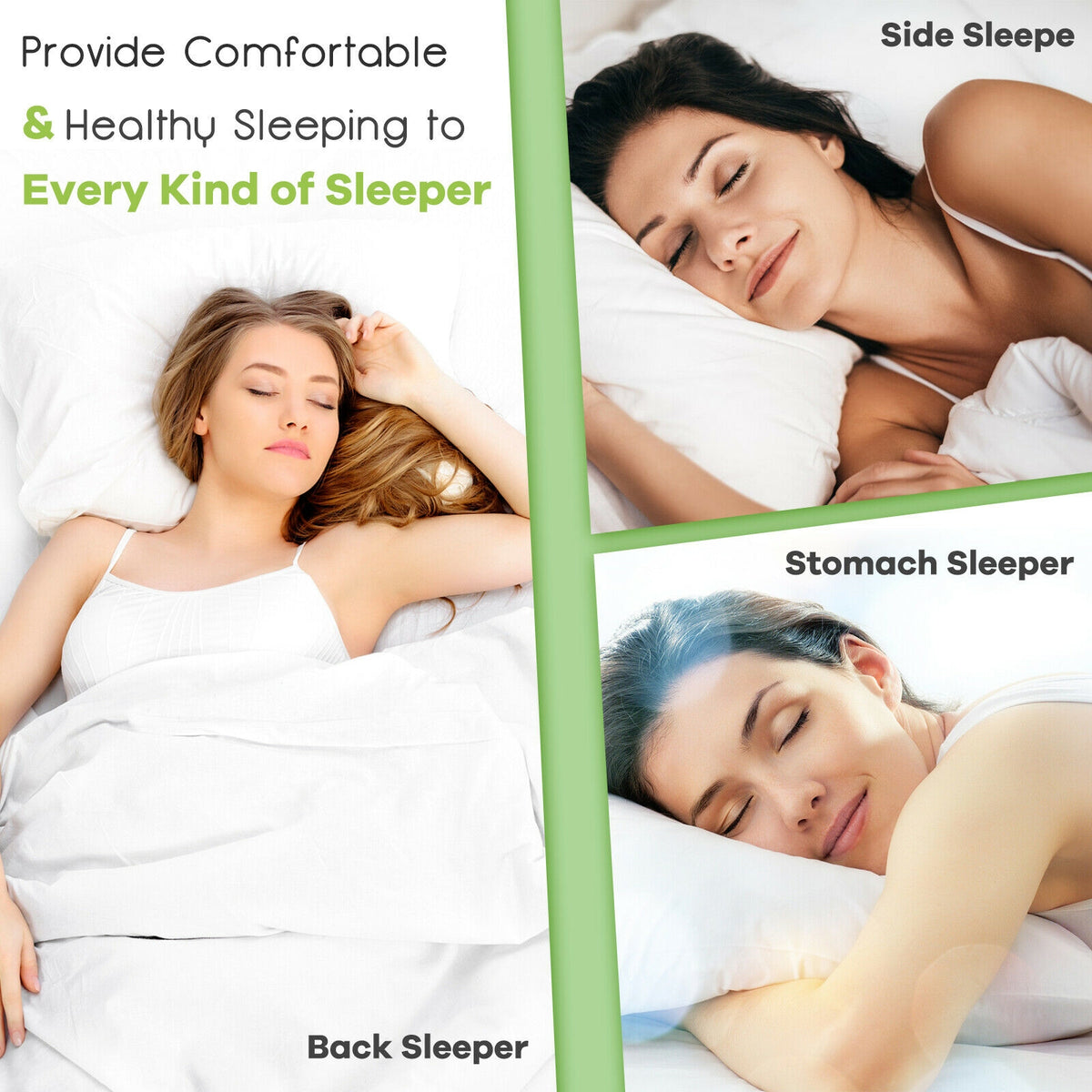 Shredded Memory Foam Bed Pillows Queen, 28x18 Inch (Set of 2)