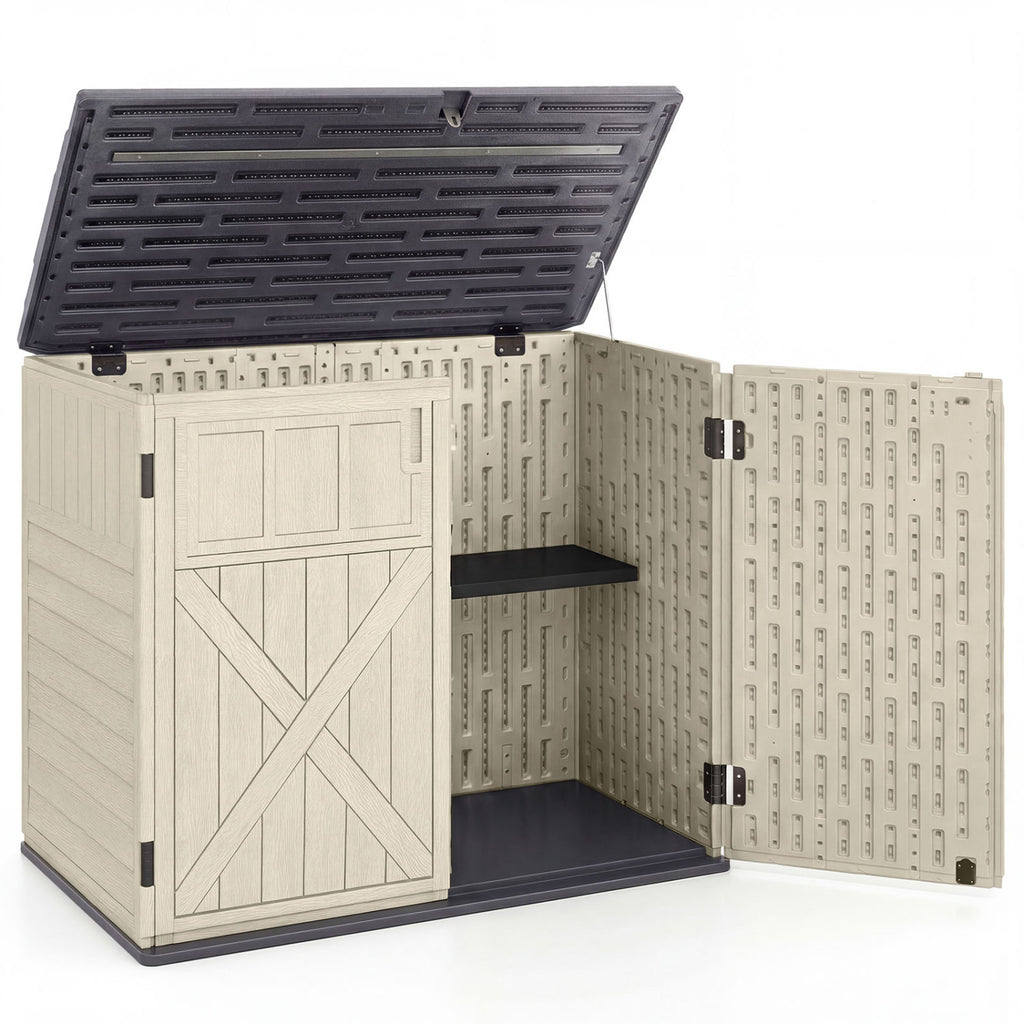 20 Cu.Ft Horizontal Resin Storage Shed with Adjustable Shelf