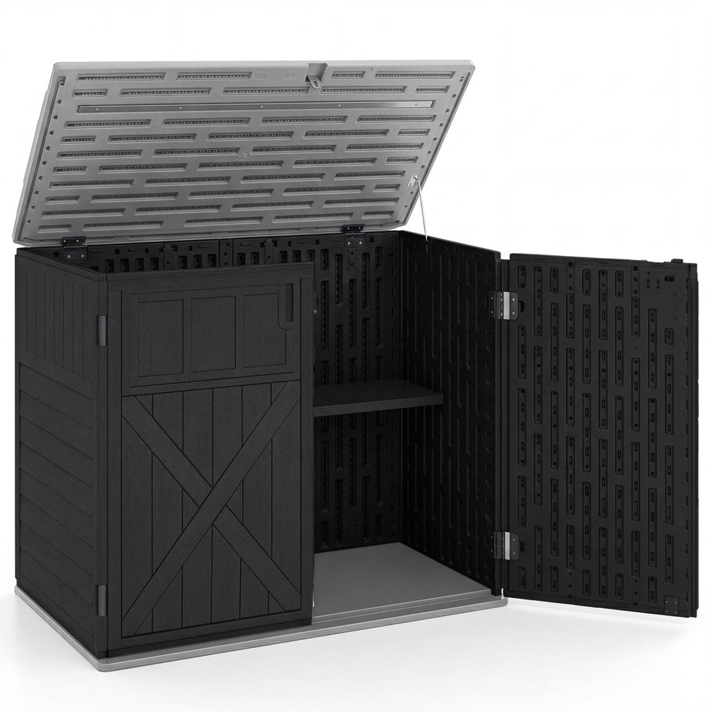 20 Cu.Ft Horizontal Resin Storage Shed with Adjustable Shelf