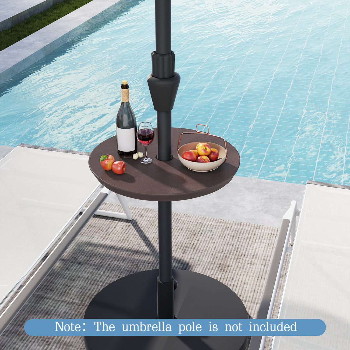 20 Inch Patio Umbrella Table - Coffee