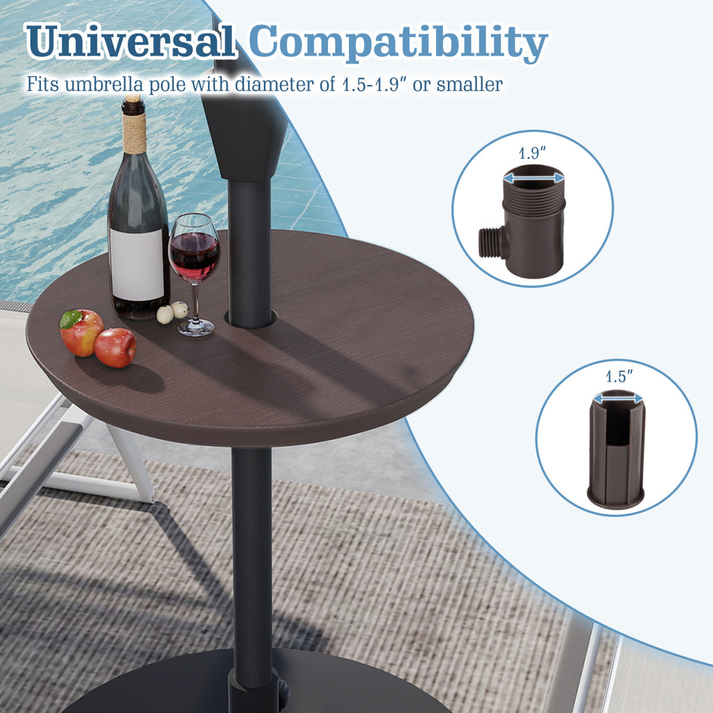 20 Inch Patio Umbrella Table - Coffee