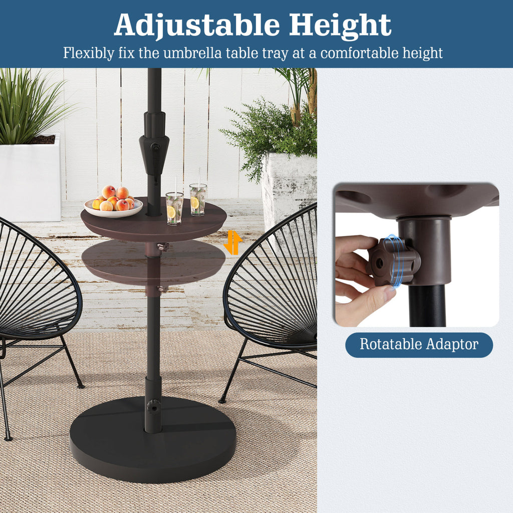 20 Inch Patio Umbrella Table - Coffee