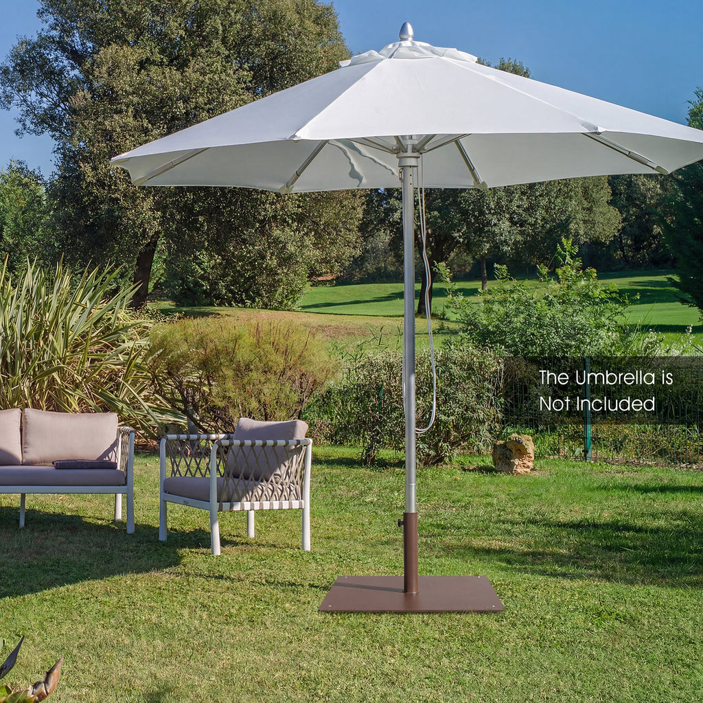 Patio Umbrella Base Stand 20x20 Inch, Brown Weighted