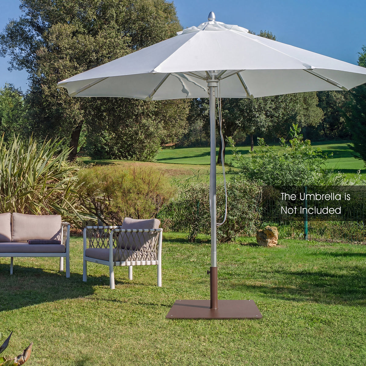 Patio Umbrella Base Stand 20x20 Inch, Brown Weighted