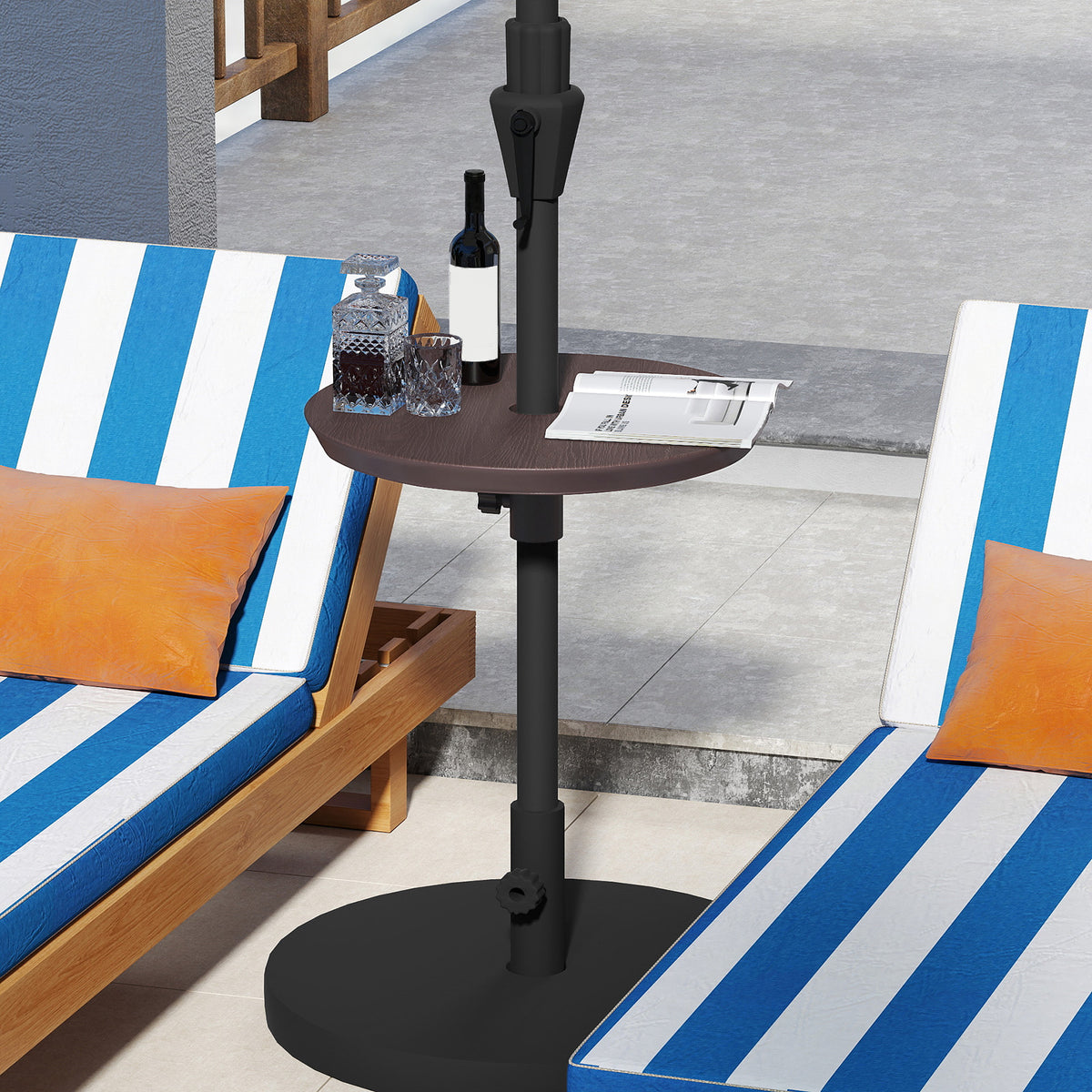 20 Inch Patio Umbrella Table - Coffee