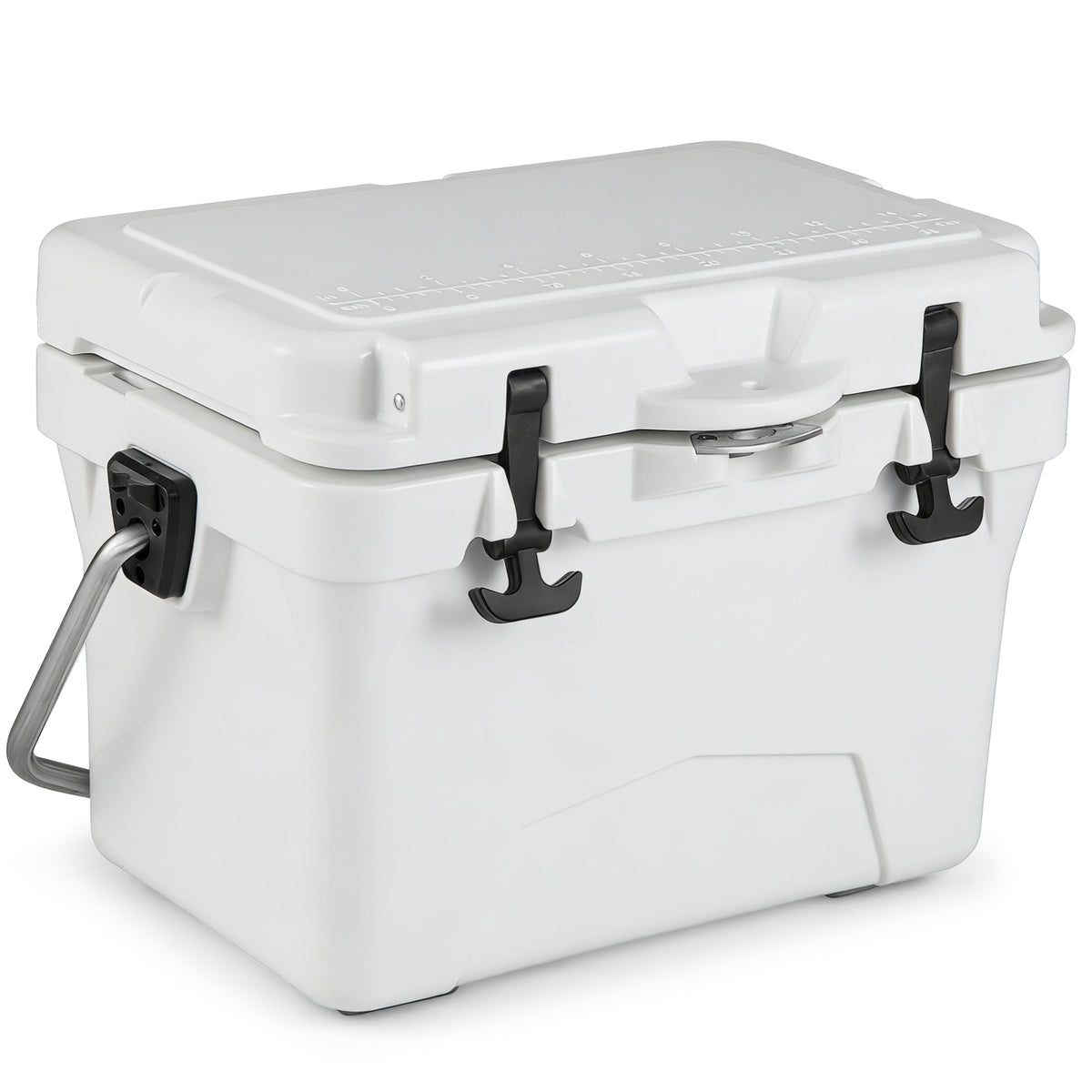 20 Quart Portable Hard Cooler with Ruler & Bottle Opener - White