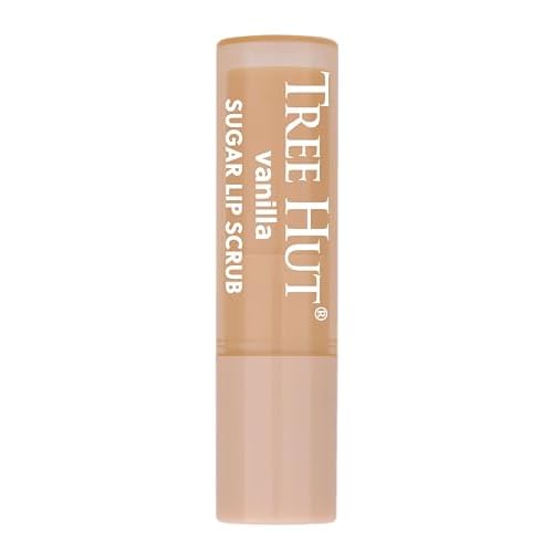 Tree Hut Vanilla Lip Scrub Stick, Gentle & Nourishing Lip Exfoliator with Shea Butter, Hydrating Sugar Scrub for Smooth, Soft Lips, Holiday Gift & Stocking Stuffer, 12 oz