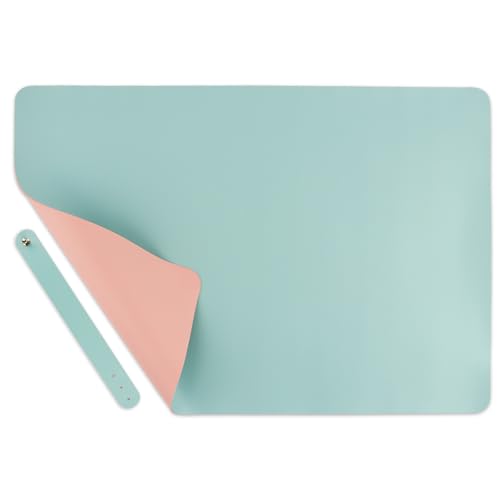 Foldable Nail Mat, Waterproof Manicure Pad 23.62x15.75 Inch | Perfect for Manicure at Home or Salon | Easy to Clean, Portable Design (Pink+Blue)