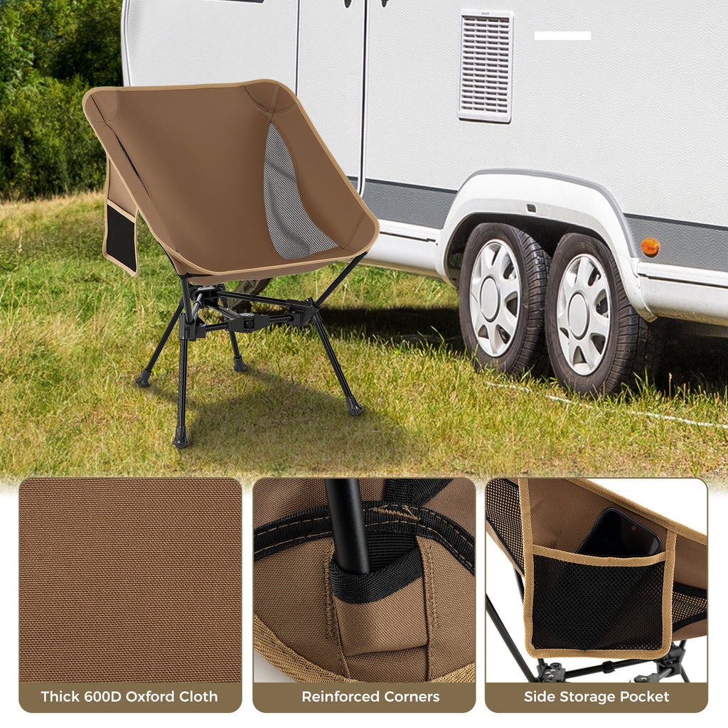 Portable Camping Chair with Carrying Bag - Coffee