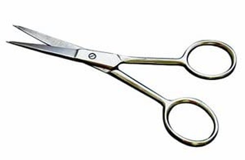 Mustache Scissors 6 Piece Set - 2 Straight (4.7 inches each), 2 Curved (4.5 inches each) and 2 Straight with Finger Rest (4.2 inches each)