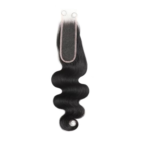 2x6 Skinlike HD Transparent Lace Closure Body Wave Closure 0.1mm Invisible Lace 100% Virgin Human Hair Lace Closure Pre Plucked Natural Hairline (14 Inch)