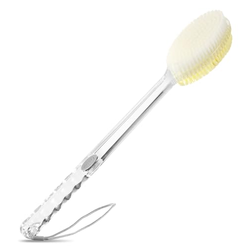 Back Scrubber Long Handle for Shower,Back Brush Dual-Sided with Stiff and Soft Bristles,Body Exfoliator for Bath or Dry Brush