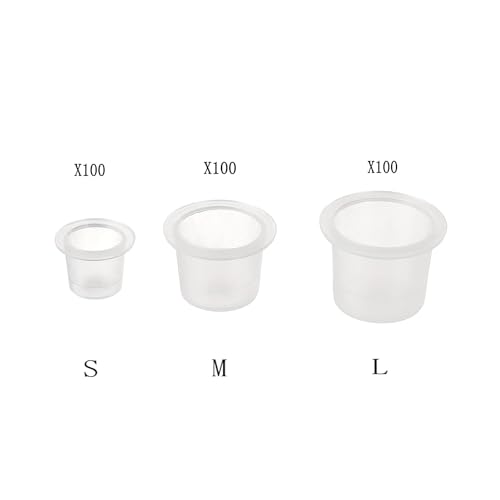 300pcs Tattoo Ink Cups Mixed with 4 Caps Holders,New Star Tattoo 100 Small 100 Medium 100 Large Tatto Pigment Caps +4 Cups Holders for Tattooing Ink Permanent Makeup Container Accessory