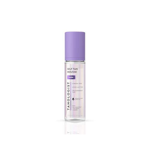 Tanologist Self Tan Mousse- Dark, Fast-Developing, Transfer-Proof Clear Self Tanner For Face & Body, Smells Great, Lasts 7 Days, Natural & Not Orange, Vegan Formula, 6.76 fl oz