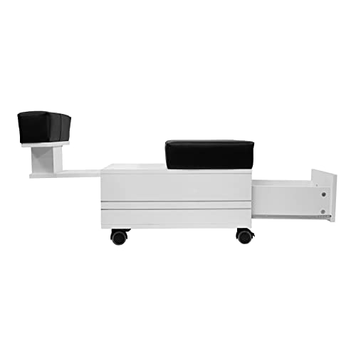 ALERAII Pedicure Cart with Footrest Pedi Trolley Nail Salon Furniture & Equipment, White