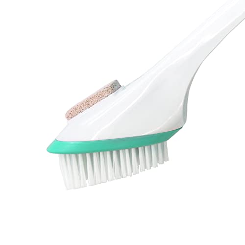 Miracle Foot Brush 30" w/ Scrubbing Pumice Stone and Shower Grip Handle with Hook. Wet/Dry Brush, Great for Seniors, Pregnant, Disabled, or Post surgery. 1000's sold