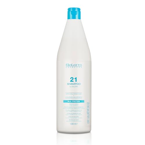 Salerm - Hydrating Shampoo 21 Silk Protein - 1000 ml - for Dry and Damaged Hair - with Silk Proteins - Nourishes, Repairs, and Revitalizes Hair - Heat Protection