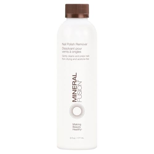 Mineral Fusion Nail Polish Remover - Acetone-Free Nail Care with Natural Solvents - Non Drying Liquid Formula - 6 fl oz