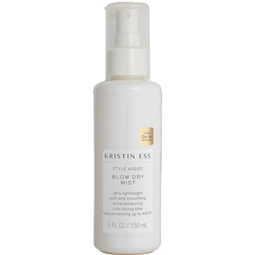 Kristin Ess Hydrating Heat Protection Spray for Hair - Blow Dry Frizz Control + Shine Enhancing -Anti Humidity Thermal Heat Protectant Spray - Repair + Protect Hair Up to 450 Degrees - Pear Fragrance