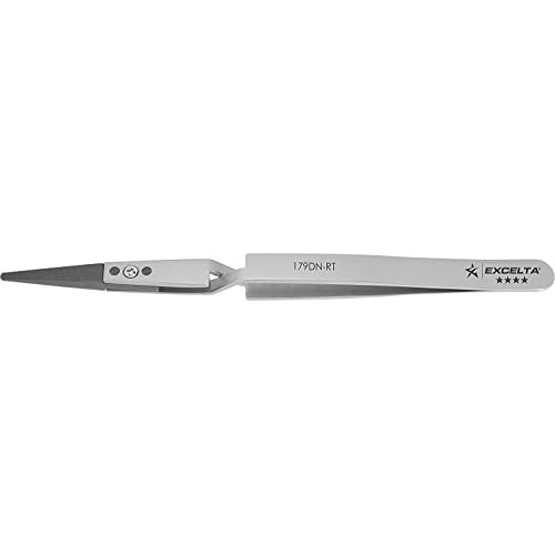Excelta - 179DN-RT - Tweezers - Replaceable Tip - Straight - Four Star - Copolymer Tips - Cross Action, 0.06" Height, 0.38" Wide, 5.125" Length